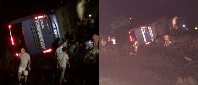 O acidente envolveu nove pessoas. As vítimas foram encaminhadas para hospitais de Linhares, no Norte do Espírito Santo